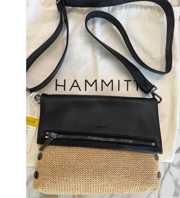 Hammitt Handbags - Hammitt NEW VIP Noir Smooth Raffia/Gunmetal